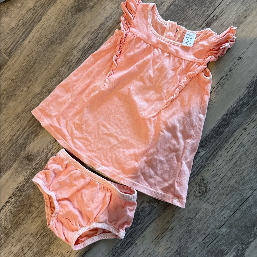 Nordstrom Peach Ruffled Diaper Cover Set